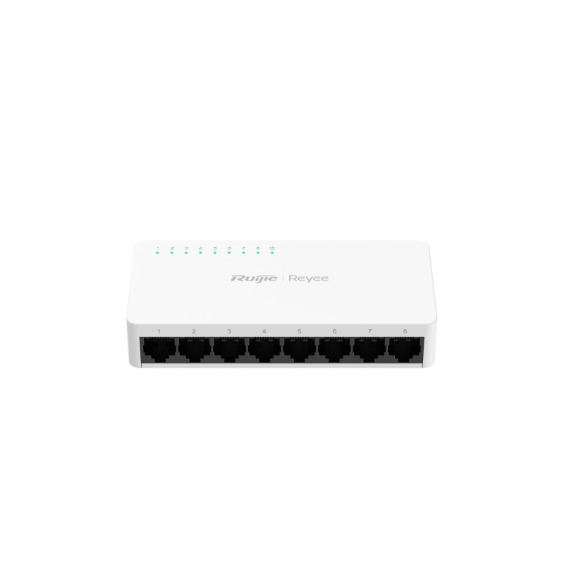 RUIJIE REYEE 8 PORT 10/100MBPS UNMANAGED FANLESS SWITCH - PLASTIC,3YR
