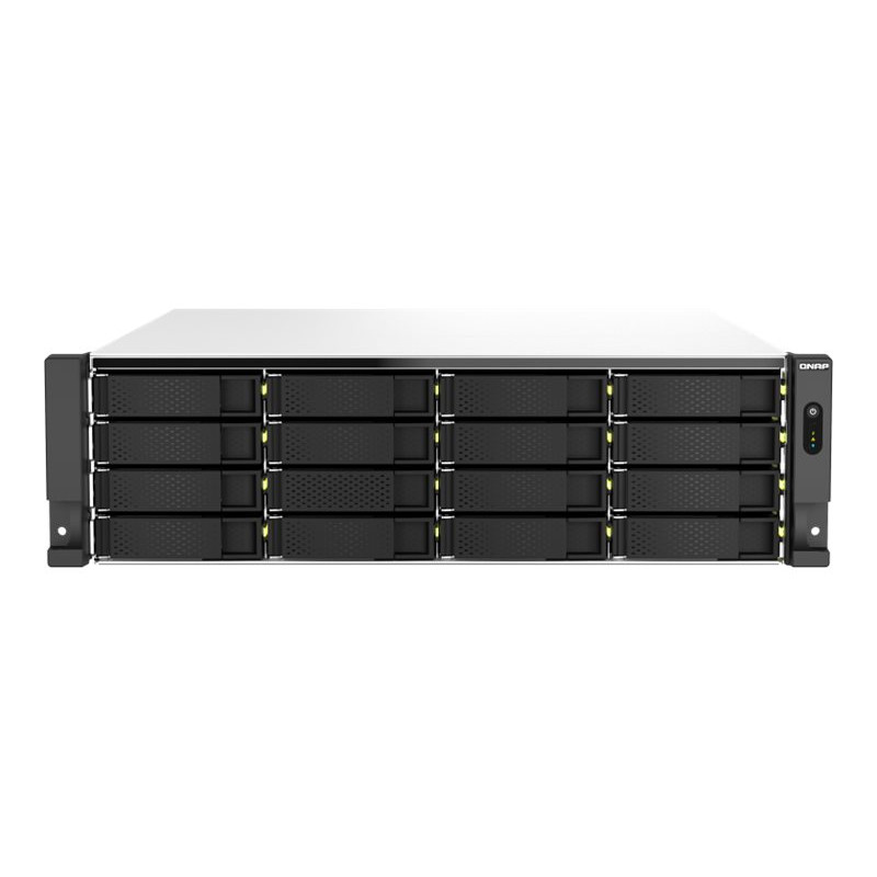 QNAP 22-BAY NAS 3.5"(0/16) 2.5"(0/6), XEON-E 8C-2.6GHz, 64GB, 10GbE, 2.5GbE, RPS, 3U, 5YR