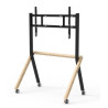 KARTER (KMSS-OB), SYNERGY MOBILE STAND, OF BLACK AMERICAN OAK STEEL, FOR 55" TO 105"